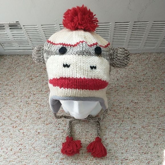 Nirvana Designs Ear Flap Hat Teen Child OS Multicolor Wool Lined Handmade Nepal - Picture 1 of 8